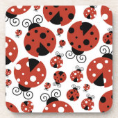 Patroon van luibugs, luidoezels, rode luibugs bier onderzetter (Voorkant)