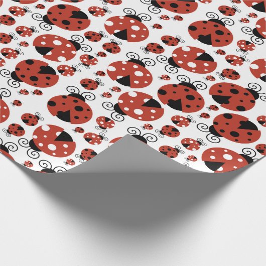 Patroon van luibugs, luidoezels, rode luibugs cadeaupapier (Hoek)