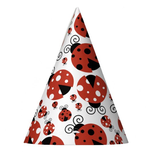 Patroon van luibugs, luidoezels, rode luibugs feesthoedjes (Links)