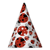 Patroon van luibugs, luidoezels, rode luibugs feesthoedjes (Rechts)