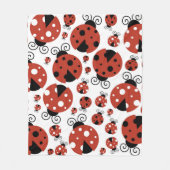 Patroon van luibugs, luidoezels, rode luibugs fleece deken (Voorkant)