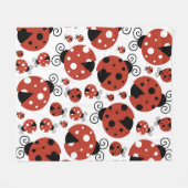 Patroon van luibugs, luidoezels, rode luibugs fleece deken (Voorkant (Horizontaal))