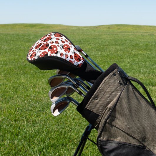 Patroon van luibugs, luidoezels, rode luibugs golfheadcover (Insitu)