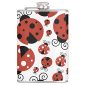 Patroon van luibugs, luidoezels, rode luibugs heupfles (Voorkant)