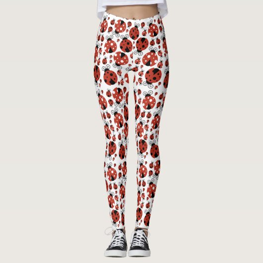 Patroon van luibugs, luidoezels, rode luibugs leggings (Voorkant)