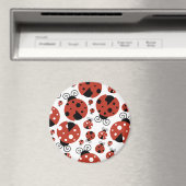 Patroon van luibugs, luidoezels, rode luibugs magneet (Insitu (Vaatwasser))