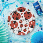 Patroon van luibugs, luidoezels, rode luibugs papieren bordje (Feest)