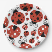 Patroon van luibugs, luidoezels, rode luibugs papieren bordje (Voorkant)