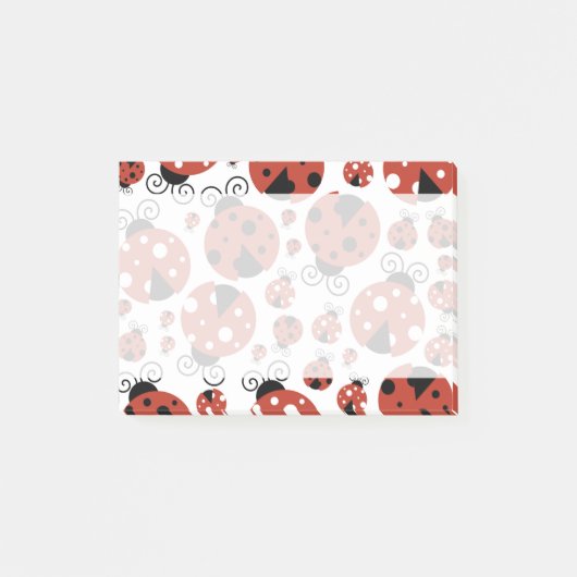 Patroon van luibugs, luidoezels, rode luibugs post-it® notes (Voorkant)