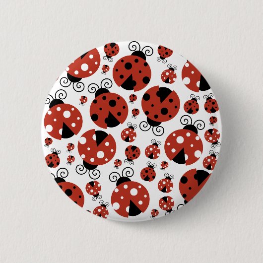Patroon van luibugs, luidoezels, rode luibugs ronde button 5,7 cm (Voorkant)