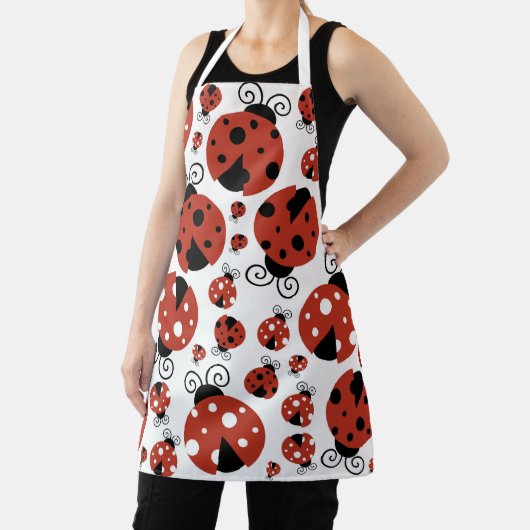 Patroon van luibugs, luidoezels, rode luibugs schort (Insitu)