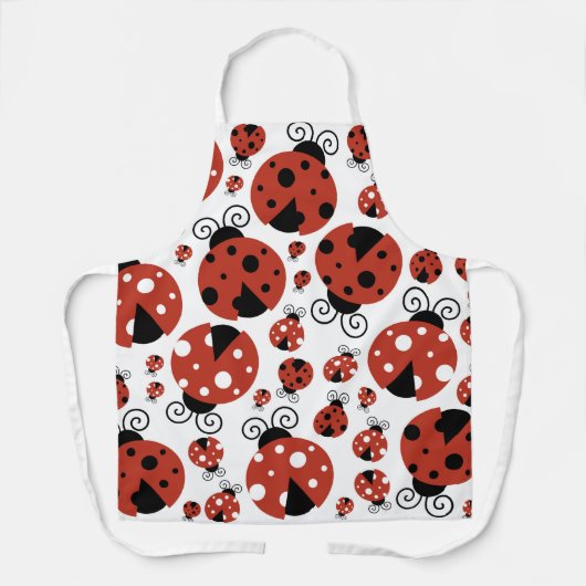 Patroon van luibugs, luidoezels, rode luibugs schort (Voorkant)