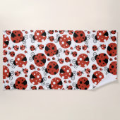 Patroon van luibugs, luidoezels, rode luibugs strandlaken (Voorkant)