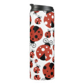 Patroon van luibugs, luidoezels, rode luibugs thermosbeker (Geroteerd rechts)