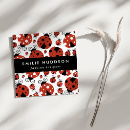 Patroon van luibugs, luidoezels, rode luibugs vierkante visitekaartje