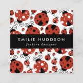 Patroon van luibugs, luidoezels, rode luibugs vierkante visitekaartje (Voorkant)