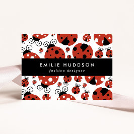 Patroon van luibugs, luidoezels, rode luibugs visitekaartje
