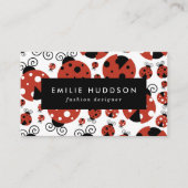 Patroon van luibugs, luidoezels, rode luibugs visitekaartje (Voorkant)