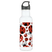Patroon van luibugs, luidoezels, rode luibugs waterfles  (Voorkant)