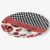 Patroon van luibugs, pokadots, Jouw naam Papieren Bordje (Gekanteld)