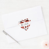 Patroon van luibugs, rode lidolstaarten, Baby show Hart Sticker (Envelop)