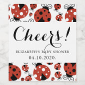 Patroon van luibugs, rode lidolstaarten, Baby show Wijn Etiket (Enkel label)