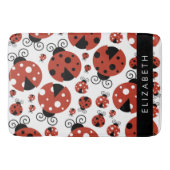 Patroon van luibugs, rode luibugs, Jouw naam Badmat (Voorkant)