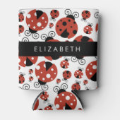 Patroon van luibugs, rode luibugs, Jouw naam Blikjeskoeler (Voorkant)