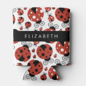 Patroon van luibugs, rode luibugs, Jouw naam Blikjeskoeler (Achterkant)