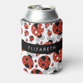 Patroon van luibugs, rode luibugs, Jouw naam Blikjeskoeler (Blikje Achterkant)