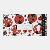 Patroon van luibugs, rode luibugs, Jouw naam Bureaumat (Keyboard & Muis)