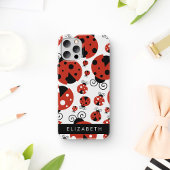 Patroon van luibugs, rode luibugs, Jouw naam Case-Mate iPhone Case