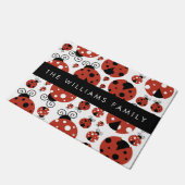 Patroon van luibugs, rode luibugs, Jouw naam Deurmat (Schuin)