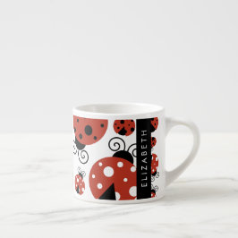 Patroon van luibugs, rode luibugs, Jouw naam Espresso Kop