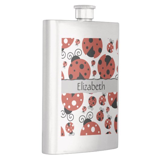 Patroon van luibugs, rode luibugs, Jouw naam Flacon (Rechts)