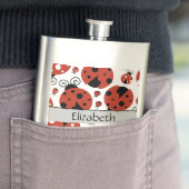 Patroon van luibugs, rode luibugs, Jouw naam Flacon (Voorbeeld)