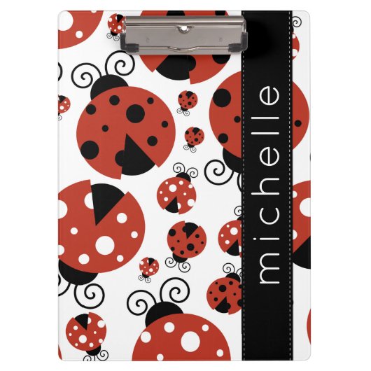 Patroon van luibugs, rode luibugs, Jouw naam Klembord (Voorkant)