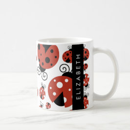 Patroon van luibugs, rode luibugs, Jouw naam Koffiemok