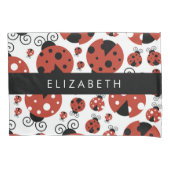 Patroon van luibugs, rode luibugs, Jouw naam Kussensloop (Voorkant)