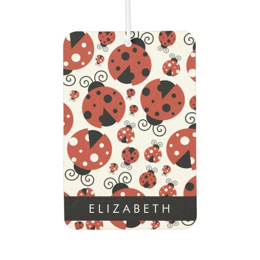 Patroon van luibugs, rode luibugs, Jouw naam Luchtverfrisser (Voorkant)