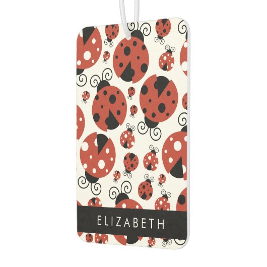 Patroon van luibugs, rode luibugs, Jouw naam Luchtverfrisser (Links)