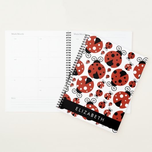 Patroon van luibugs, rode luibugs, Jouw naam Planner (Display)