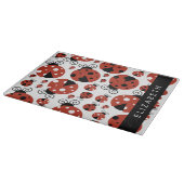 Patroon van luibugs, rode luibugs, Jouw naam Snijplank (Hoek)