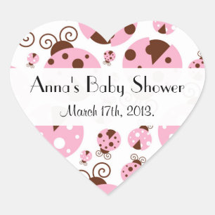Patroon van luibugs, roze luibugs, Baby shower Hart Sticker