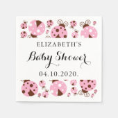 Patroon van luibugs, roze luibugs, Baby shower Servet (Voorkant)