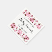 Patroon van luibugs, roze luibugs, Baby shower Servet (Hoek)