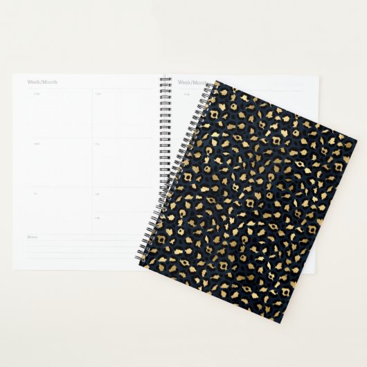 Patroon van luipaard en goudblauw planner (Display)