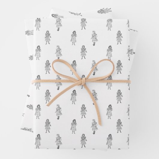  patroon van meisjes uit Delinieator 1899 Inpakpapier Vel (In situ)