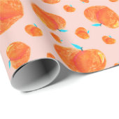 Patroon van met de hand getekende perziken cadeaupapier (Rol Hoek)