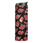 patroon van met de hand getrokken vleesproducten thermosbeker (Gedraaid links)